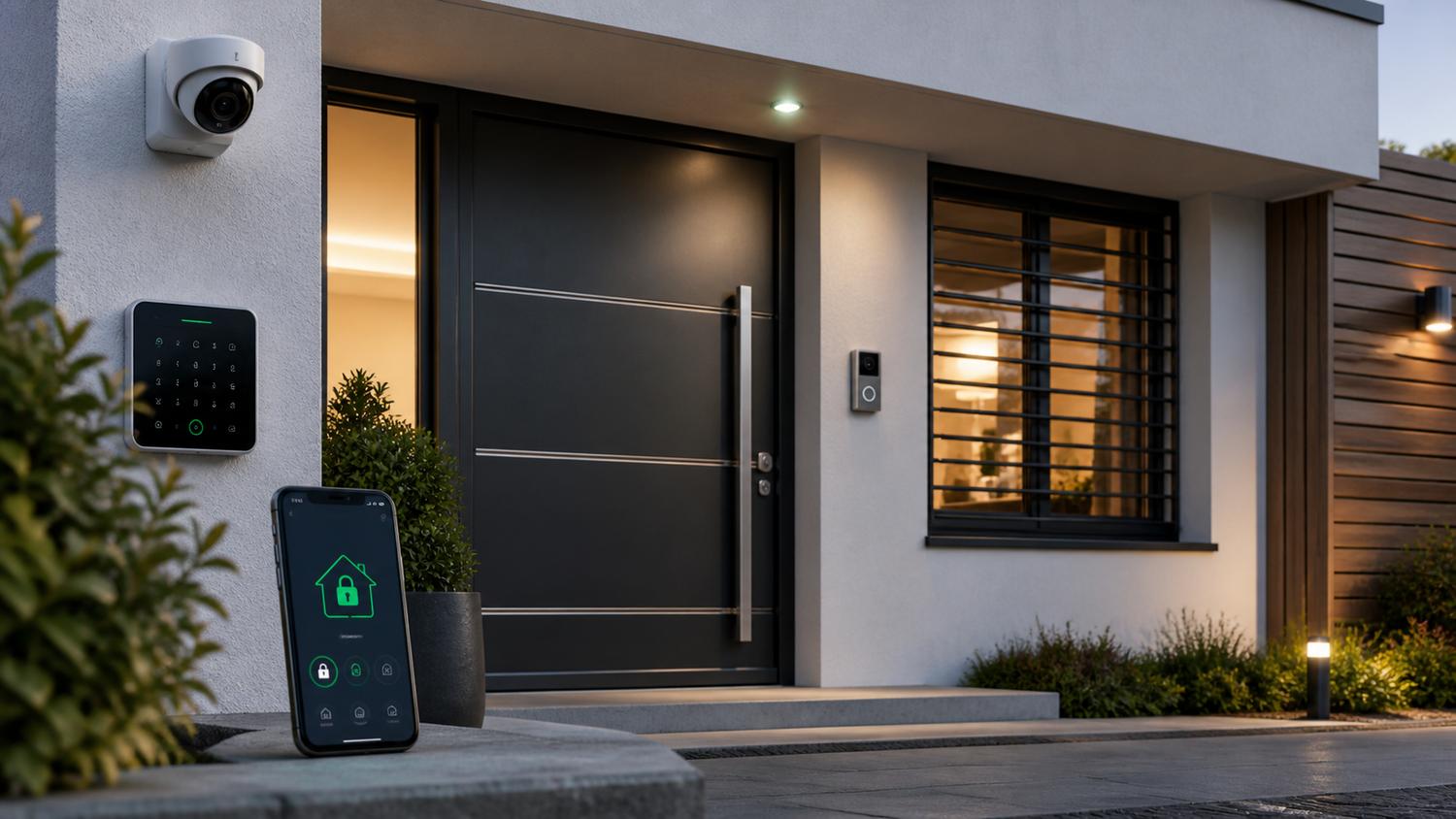 Technicien installant un système de sécurité sur une porte à Antibes
